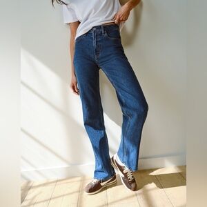 NWT Abercrombie & Fitch The 90s Relaxed Jean High Rise Curve Love Dark Sz 36|22R